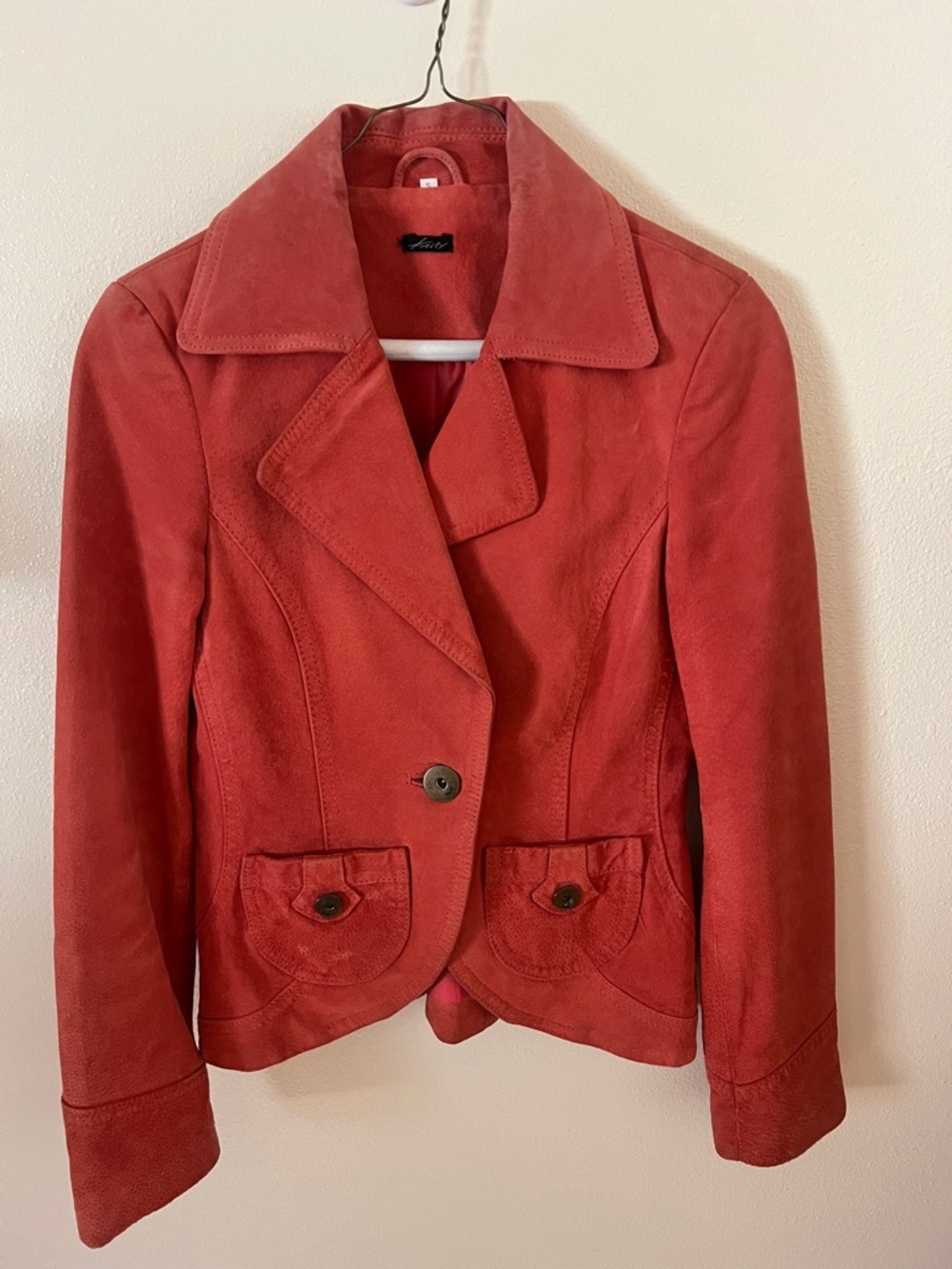 Women's CORAL Suede Single-Button Notch Collar Blazer